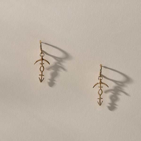 The Gold Hoku Charm Hoops