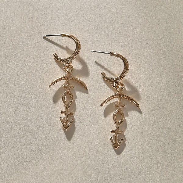 The Bronze Hoku Charm Hoops