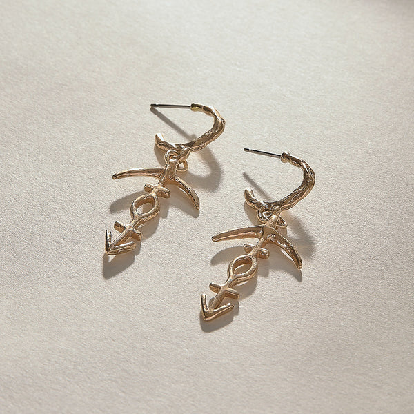 The Bronze Hoku Charm Hoops