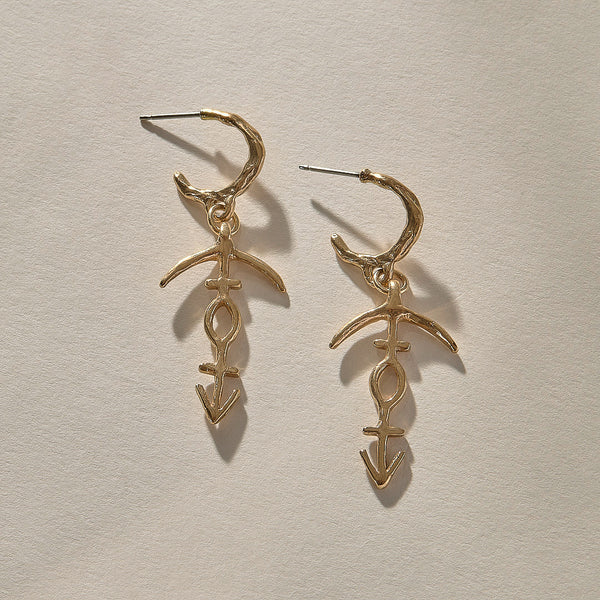 The Gold Hoku Charm Hoops