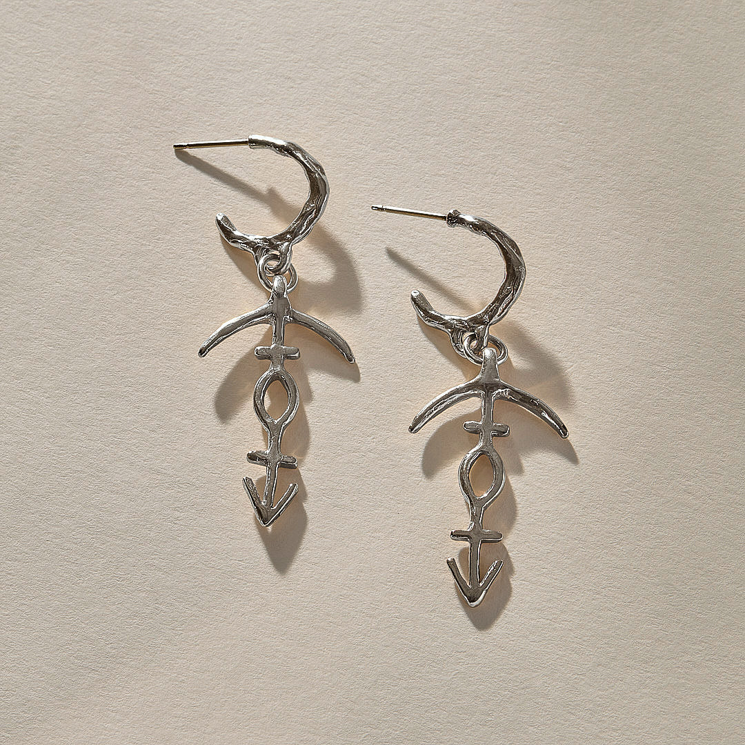 The Silver Hoku Charm Hoops