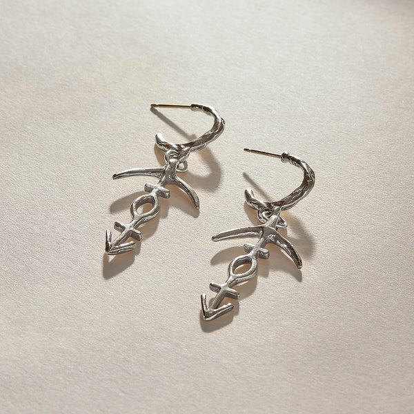 Mini Hoku Charm Hoops