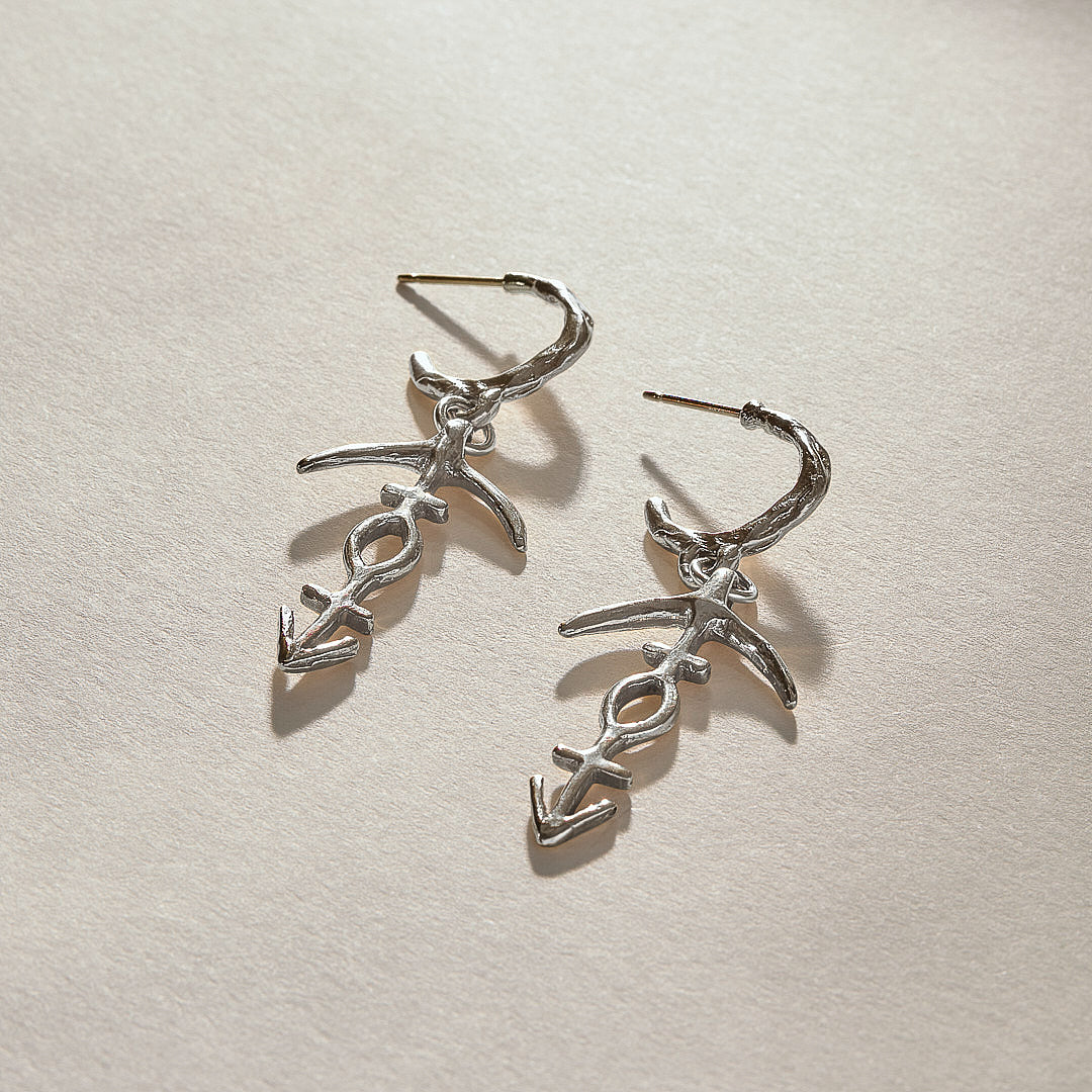 Hoku Charm Hoops | Silver