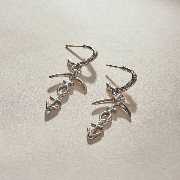 The Silver Hoku Charm Hoops