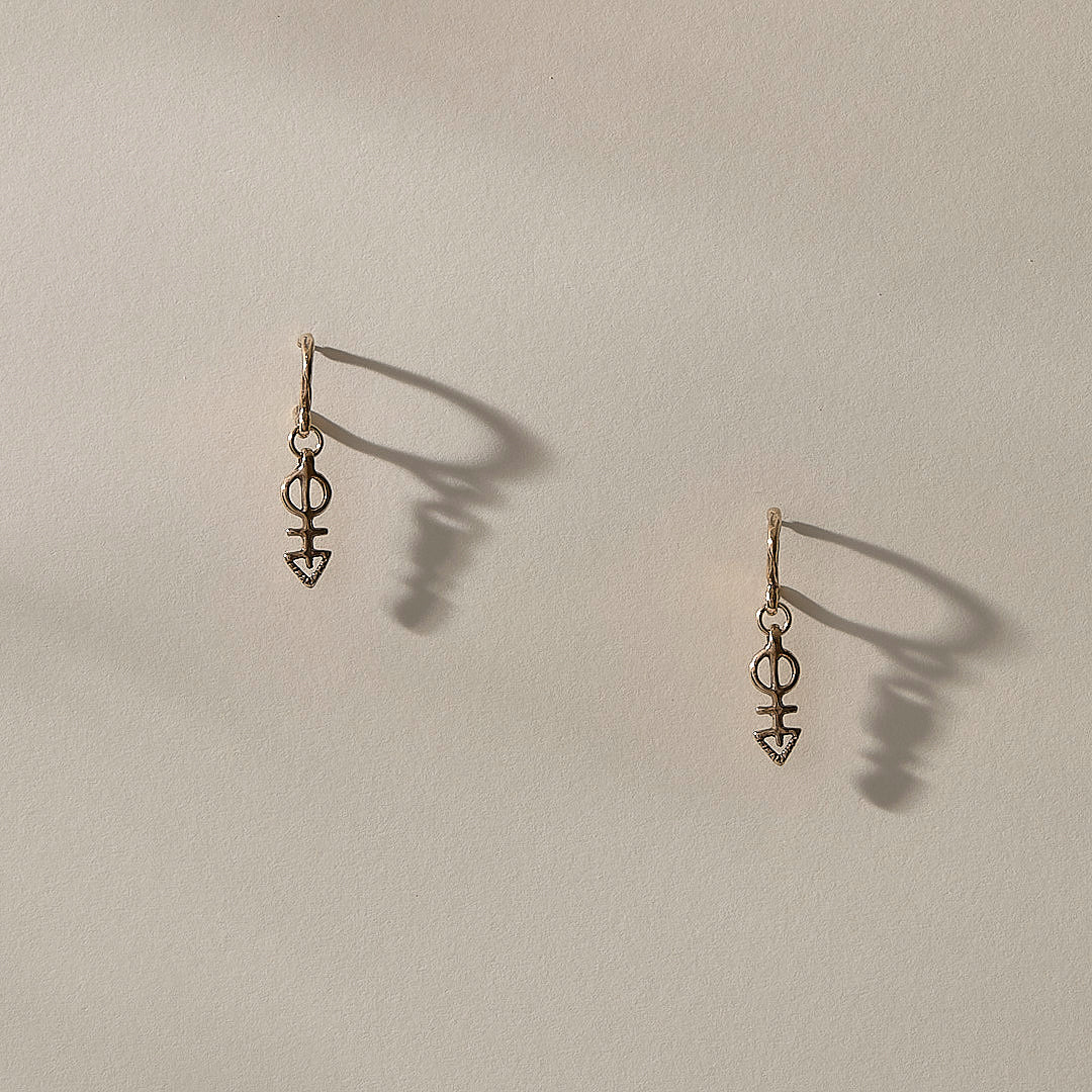 Ma'at Charm Hoops | Bronze