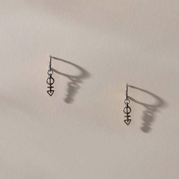 The Silver Ma'at Charm Hoops