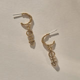 Ma'at Charm Hoops | Gold