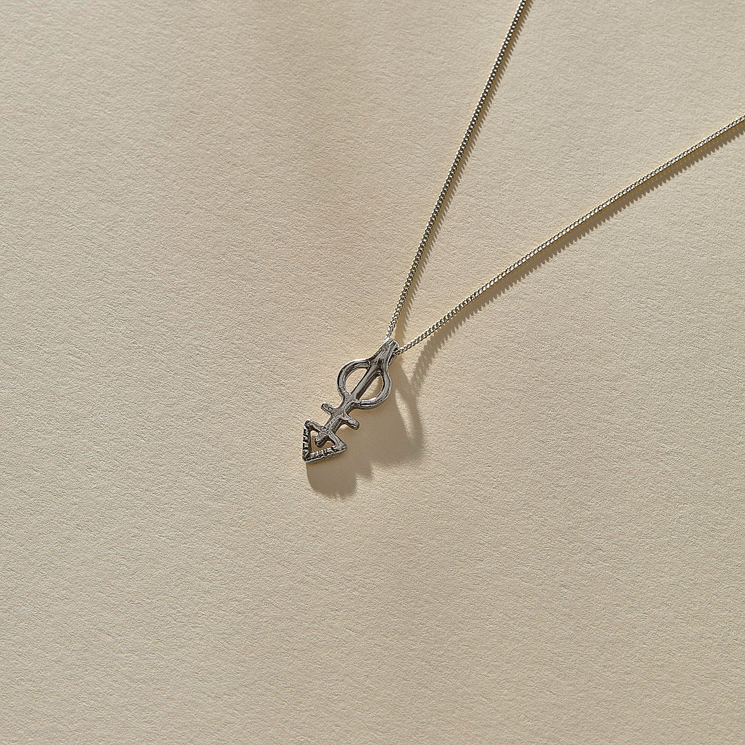 Mini Ma'at Charm Necklace | Silver