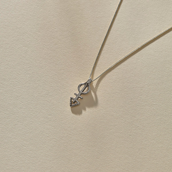 The Silver Mini Ma'at Charm Necklace