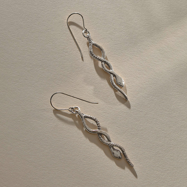 The Silver Serpent Earrings