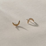 Moon Studs | Gold