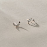 Moon Studs | Silver