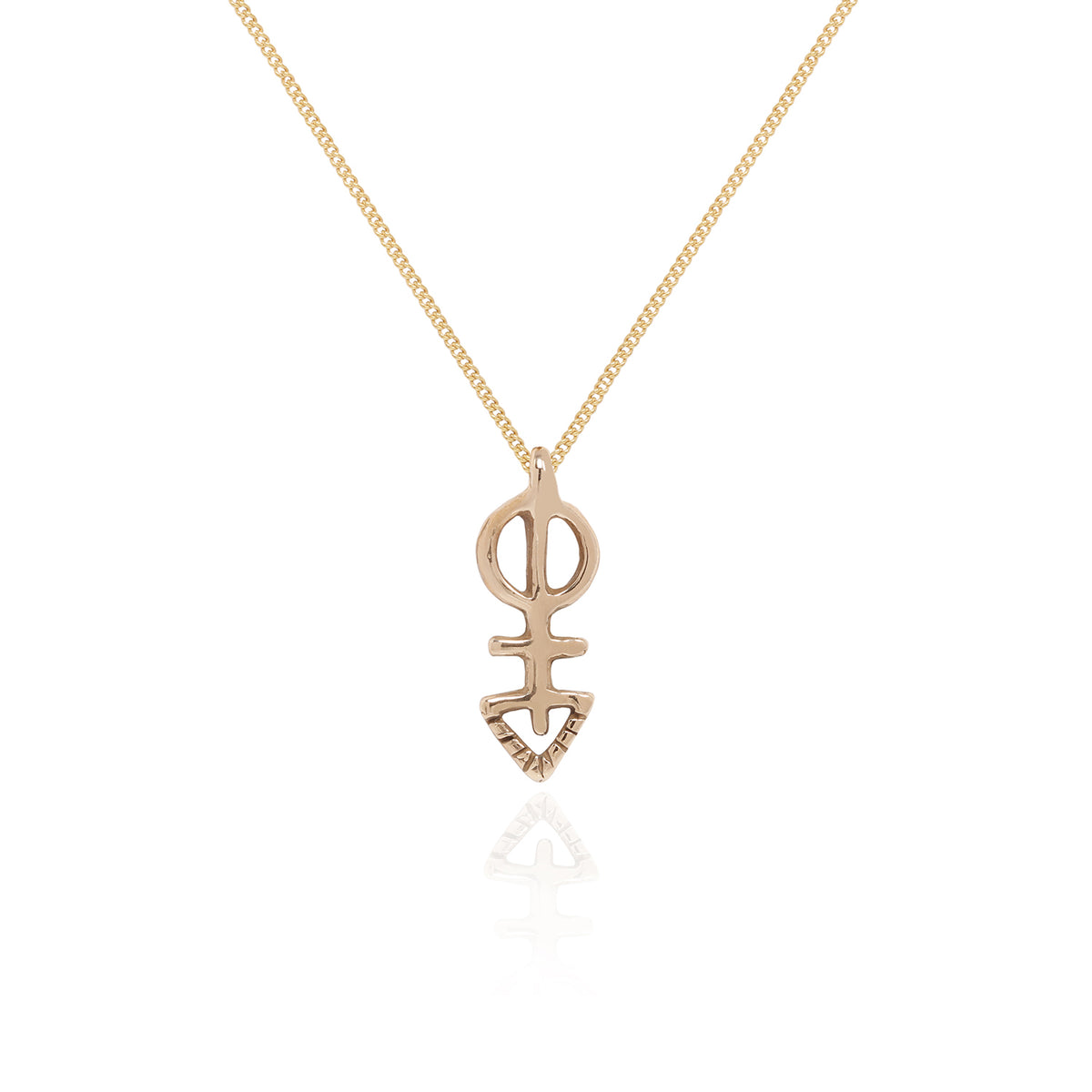 Mini Ma'at Charm Necklace | Bronze