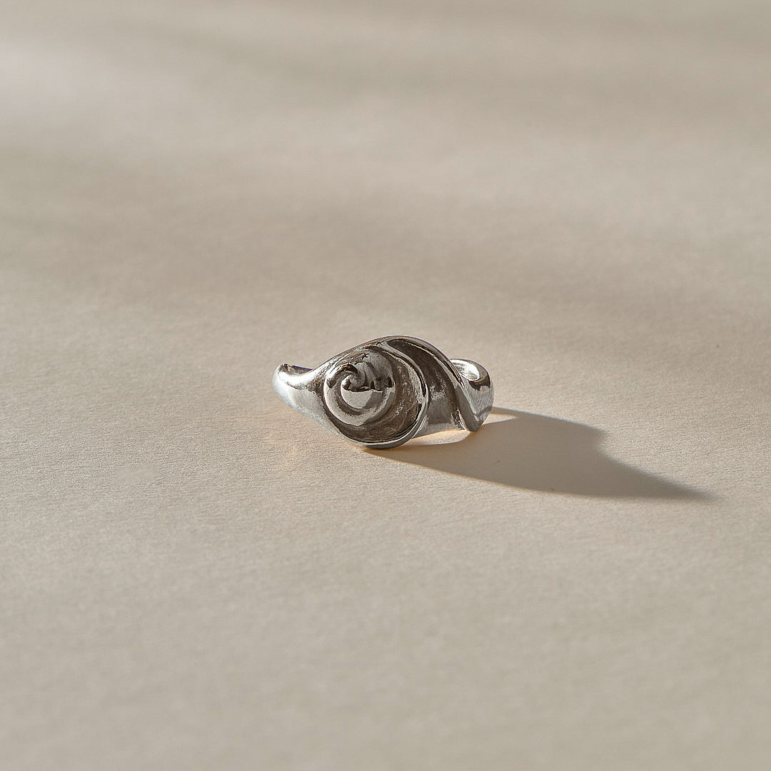 The Silver Neptune Shell Ring
