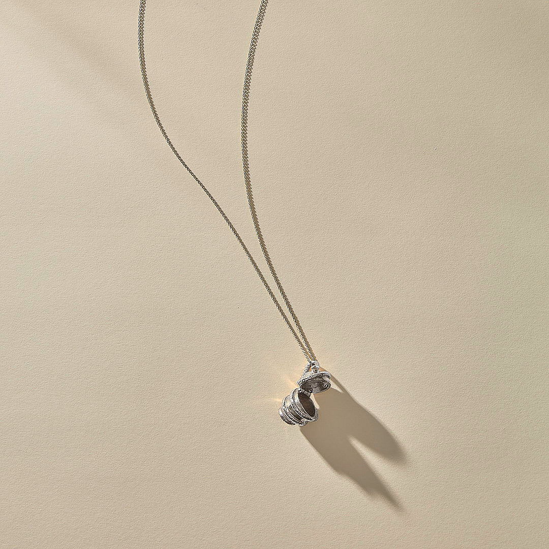 The Silver Orphic Egg Capsule Necklace - Ethically Made Jewelry by
