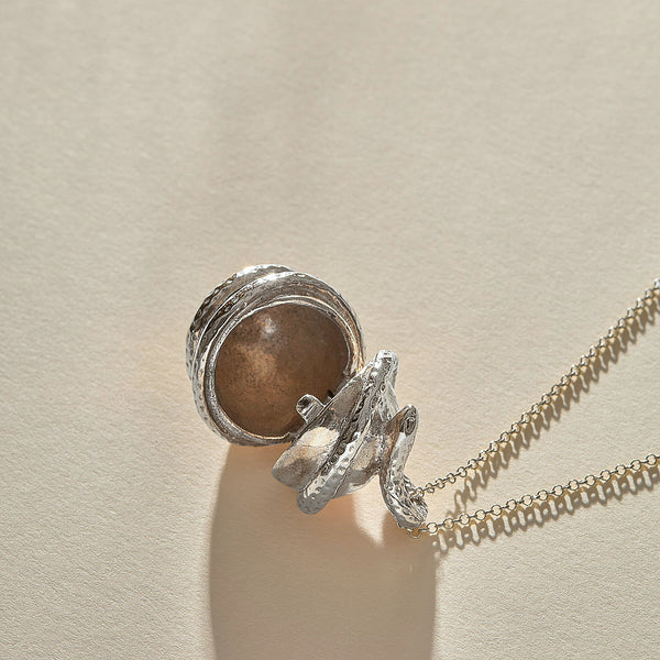 The Silver Orphic Egg Capsule Necklace