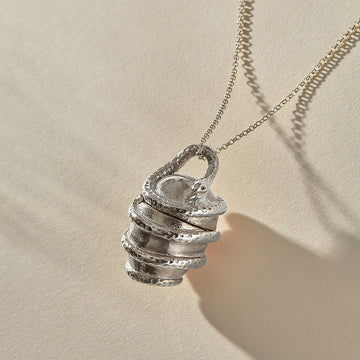 The Silver Orphic Egg Capsule Necklace - Ethically Made Jewelry by