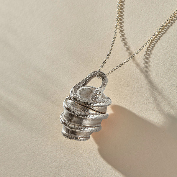 The Silver Orphic Egg Capsule Necklace