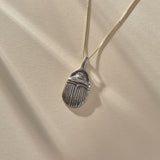 Scarab Amulet Necklace | Silver