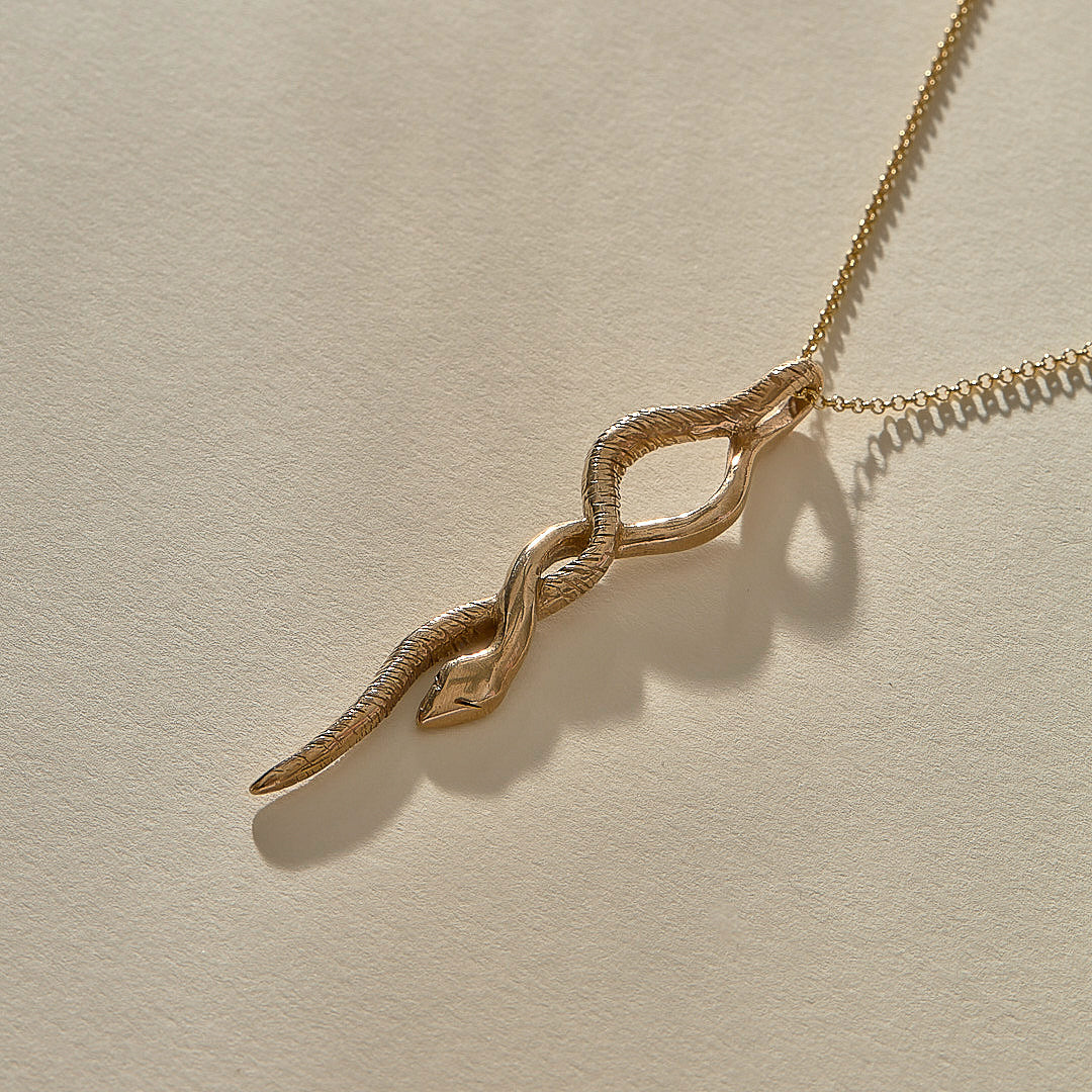 Serpent Amulet Necklace | Bronze