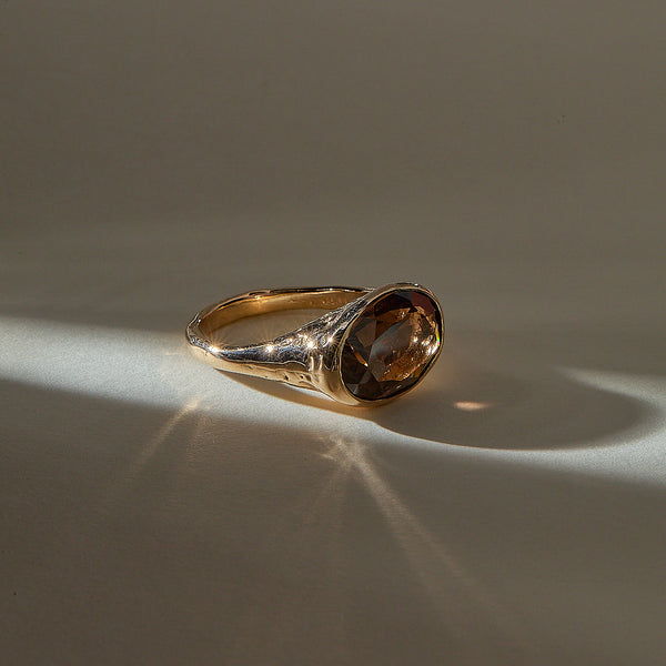 The Bronze Smoky Quartz Signet Ring