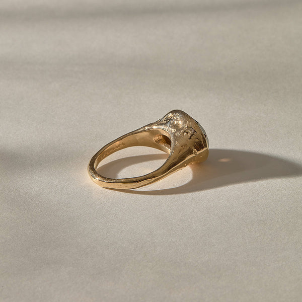 The Gold Smoky Quartz Signet Ring