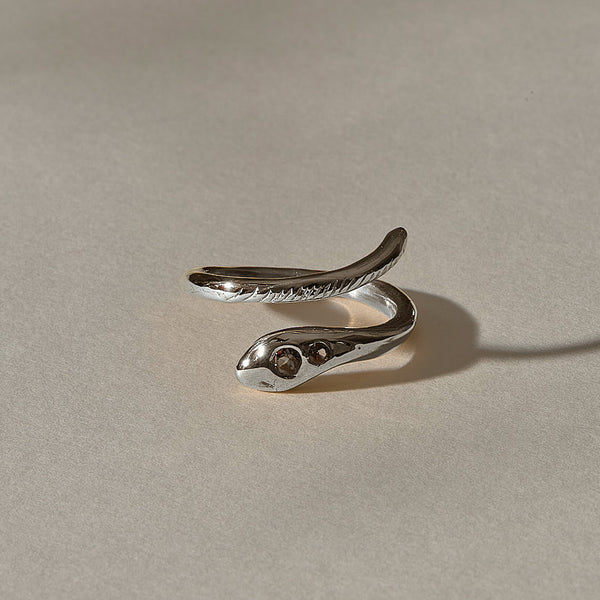 The Silver Stoned Serpent Ring