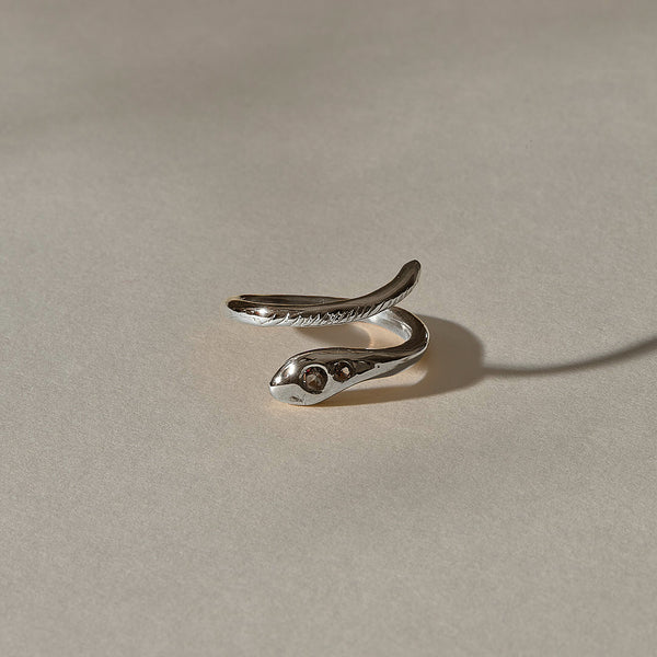 The Silver Stoned Serpent Ring