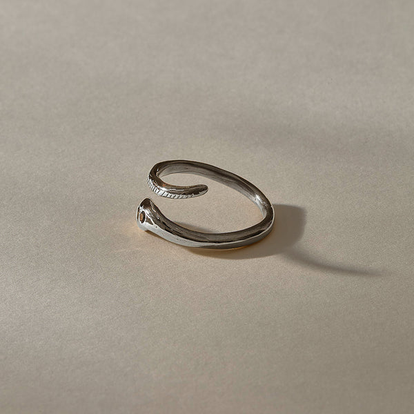 The Silver Stoned Serpent Ring
