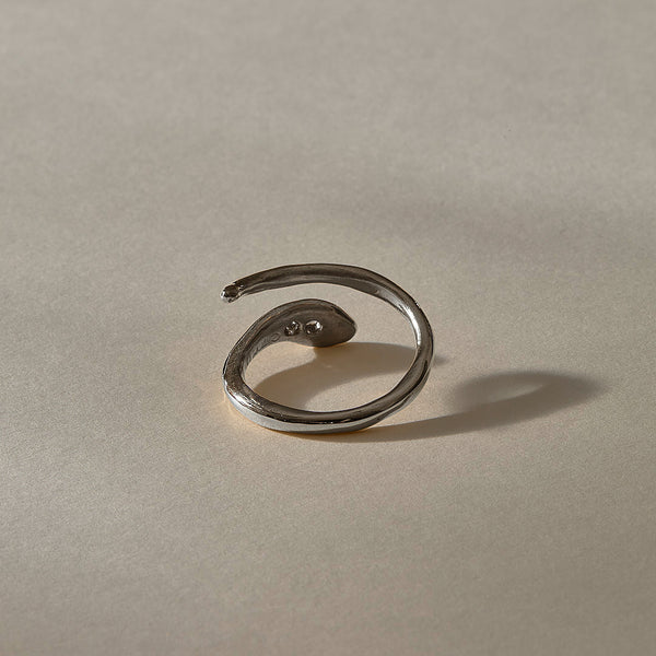 The Silver Stoned Serpent Ring