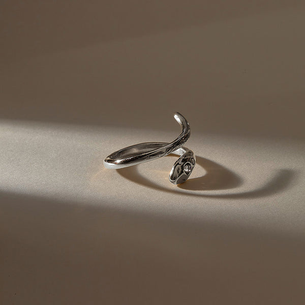The Silver Stoned Serpent Ring