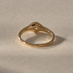 Ama Champagne Diamond Ring in gold from behind, showing the smooth organic band.