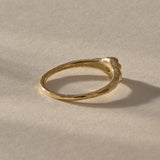 Ama Champagne Diamond Ring in gold from the side, showing the slim textured band.