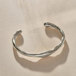 Bone Cuff Bracelet in recycled sterling silver, a sculptural open cuff with an organic, bone-like form.
