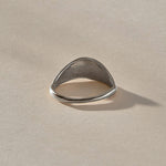 Devotions Wave Ring in recycled sterling silver from the back, showing the smooth, tapering band.