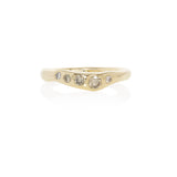 Eros Five-Stone Champagne Diamond Band in solid recycled gold on a white background.