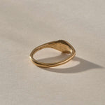 Evil Eye Protection Ring in solid recycled gold from the back, showing the slim band.