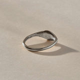 Evil Eye Protection Ring in recycled sterling silver from the back, showing the slim band.