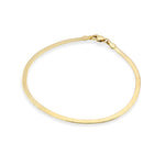Fehu Herringbone Chain Bracelet in gold on a white background.