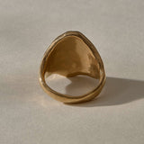 Heritage Textured Signet Ring in solid recycled gold from the back, showing the smooth inside of the band.