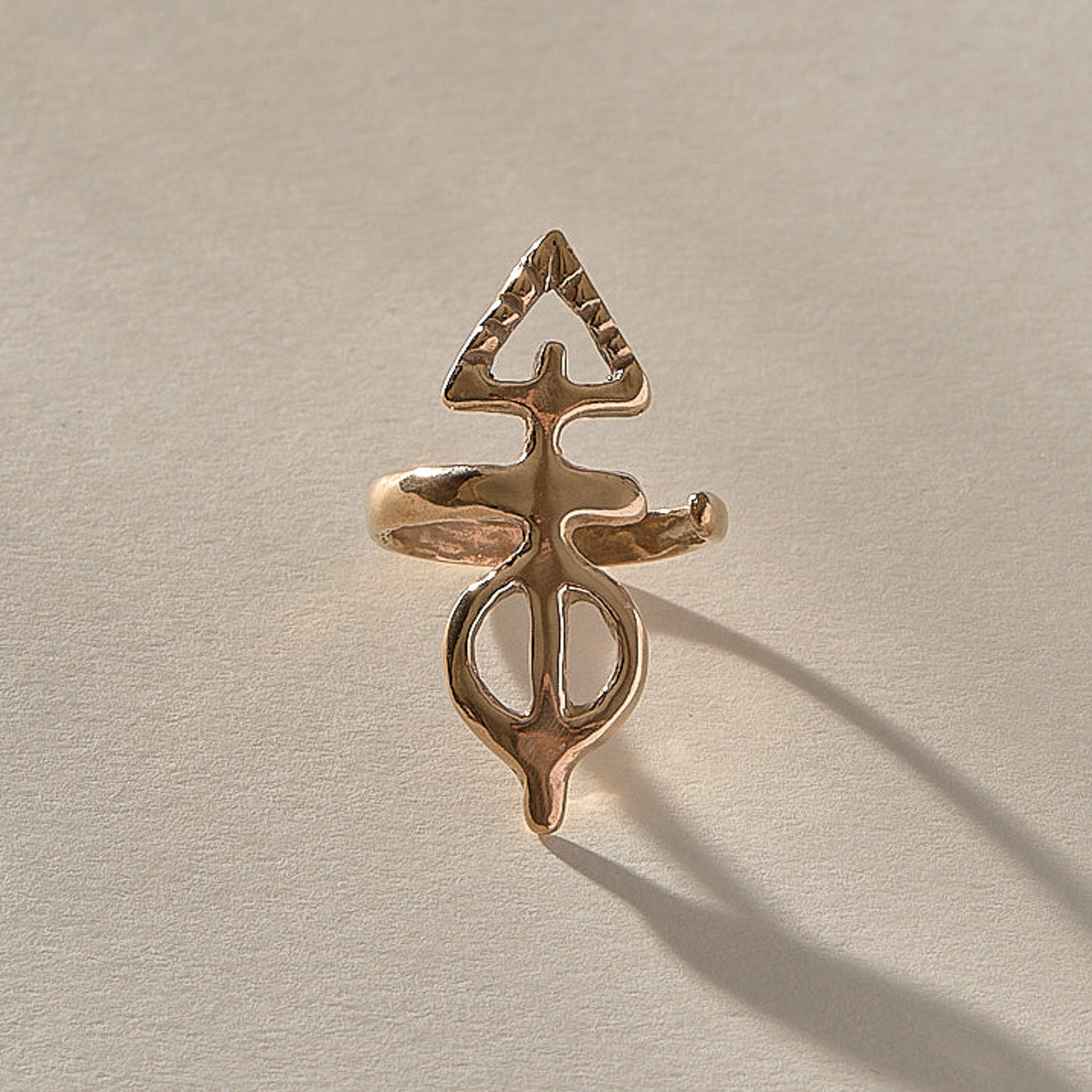 Ma'at Elemental Ring in recycled bronze, side view