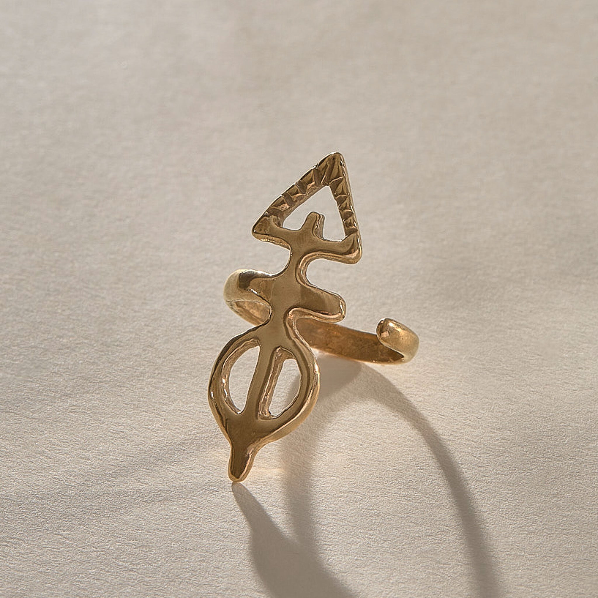 Ma'at Elemental Ring in solid recycled gold, side view