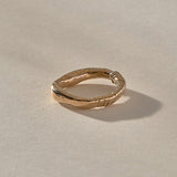 Magi Ring in recycled bronze, side view showing the textured wrap detail
