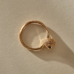 Maré Ring in recycled bronze, back view showing the shell from behind