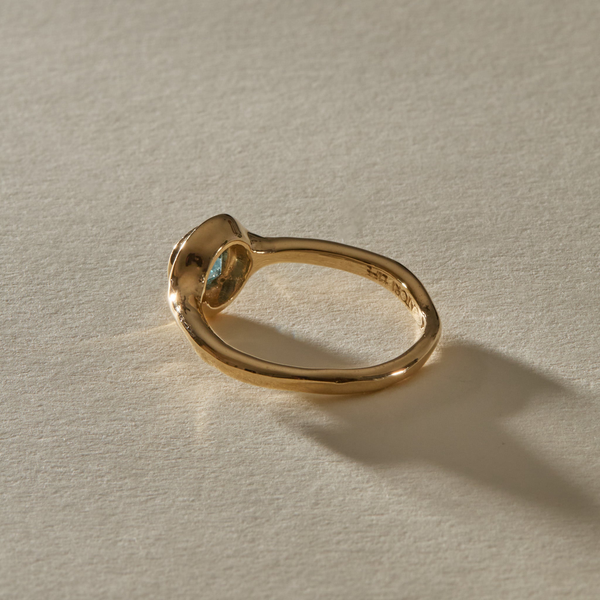 Back of the Meridian Ring, showing the smooth, organic 14k gold band.