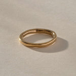 Mist Ring in solid recycled gold, thin organic stacking band