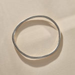 Rustic Bangle Bracelet in recycled sterling silver, a single organic hand-polished bangle.