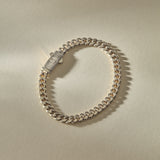 Sagrado Cuban Link Bracelet in recycled sterling silver, a 6mm curb chain with a box clasp.