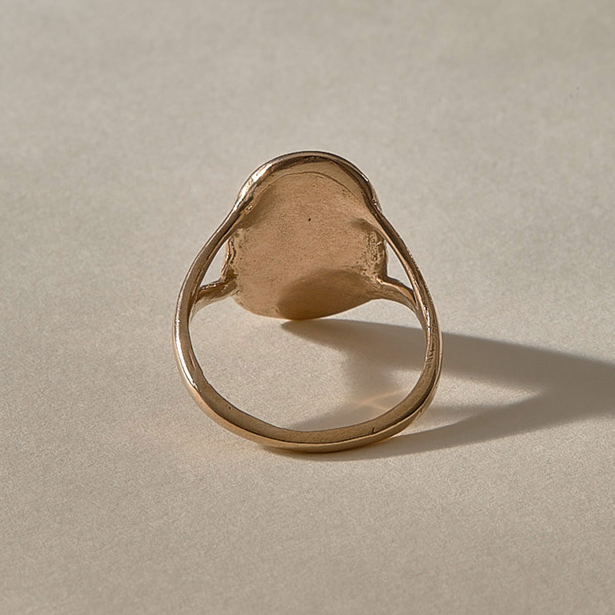 Scarab Ring in recycled bronze, back view