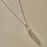 Sereia Spiral Shell Necklace in sterling silver, the spiral shell hanging from its chain.
